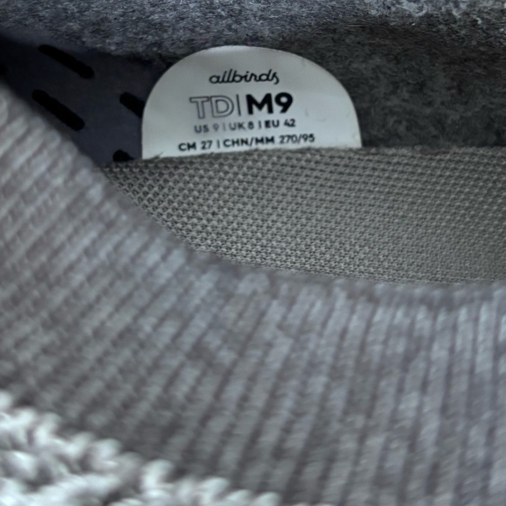Allbirds Mens Tree Dasher Charcoal Gray Sz 9 Sneakers - Picture 7 of 10